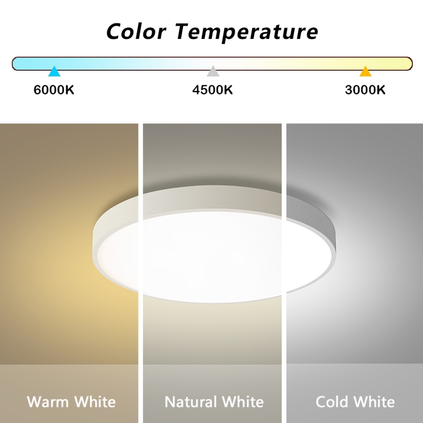 Brilagi - LED Reguliuojamas lubų šviestuvas POOL LED/60W/230V 3000-6000K Ø 60 cm baltas + nuotolinio valdymo pultelis