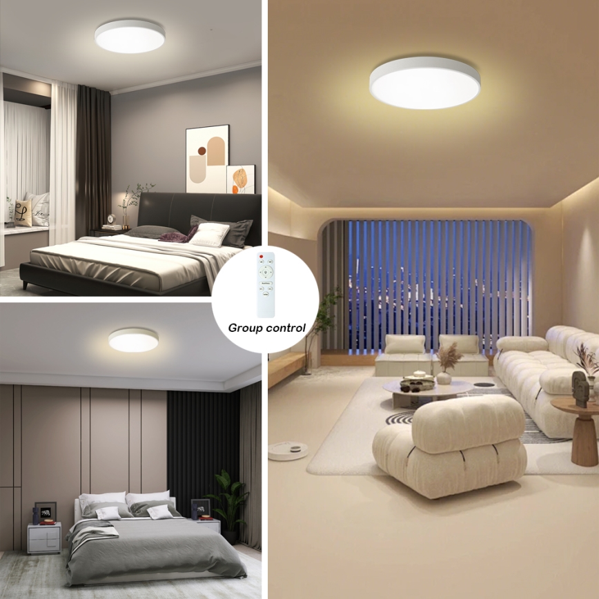 Brilagi - LED Reguliuojamas lubų šviestuvas POOL LED/60W/230V 3000-6000K Ø 60 cm baltas + nuotolinio valdymo pultelis
