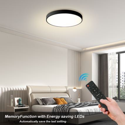 Brilagi - LED Reguliuojamas lubų šviestuvas POOL LED/60W/230V 3000-6000K Ø 60 cm juodas + nuotolinio valdymo pultelis
