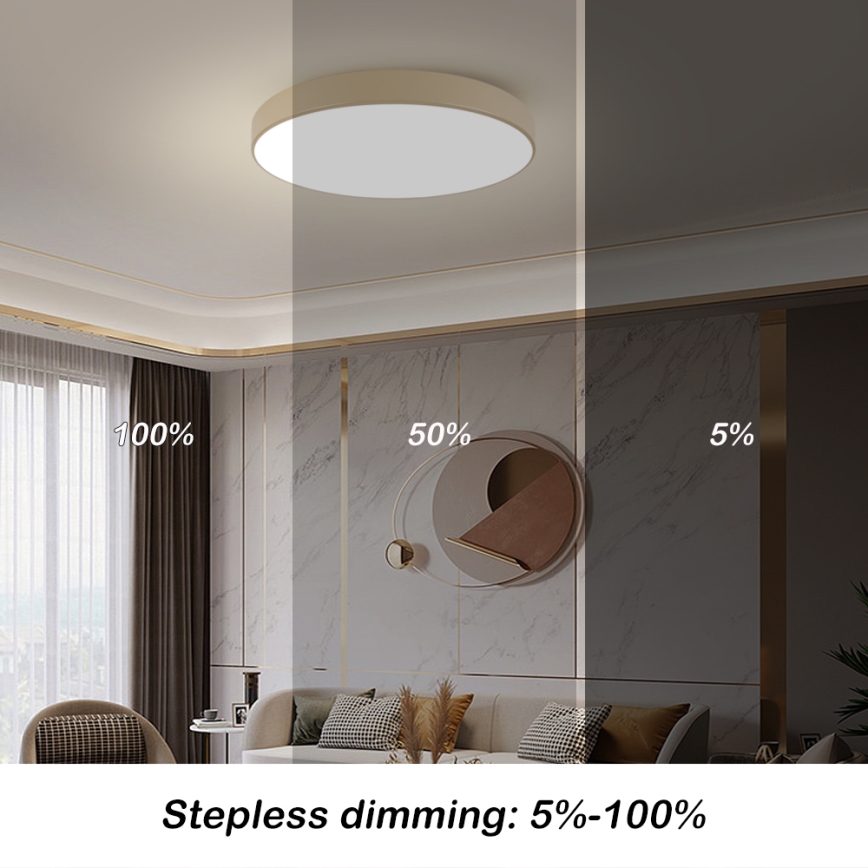 Brilagi - LED pritemdomas lubų šviestuvas POOL SMART LED/100W/230V 3000-6000K 80 cm smėlinė Wi-Fi Tuya + nuotolinis pultas