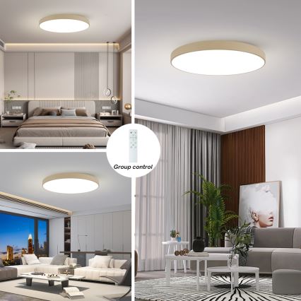 Brilagi - LED reguliuojamo ryškumo lubinis šviestuvas POOL SMART LED/128W/230V 3000-6000K 100 cm smėlio spalvos Wi-Fi Tuya + nuotolinis valdymas