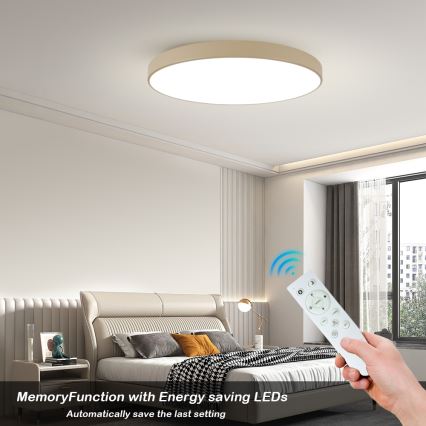 Brilagi - LED reguliuojamo ryškumo lubinis šviestuvas POOL SMART LED/128W/230V 3000-6000K 100 cm smėlio spalvos Wi-Fi Tuya + nuotolinis valdymas