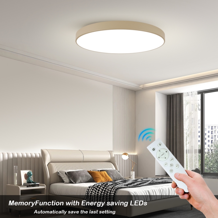 Brilagi - LED reguliuojamo ryškumo lubinis šviestuvas POOL SMART LED/128W/230V 3000-6000K 100 cm smėlio spalvos Wi-Fi Tuya + nuotolinis valdymas
