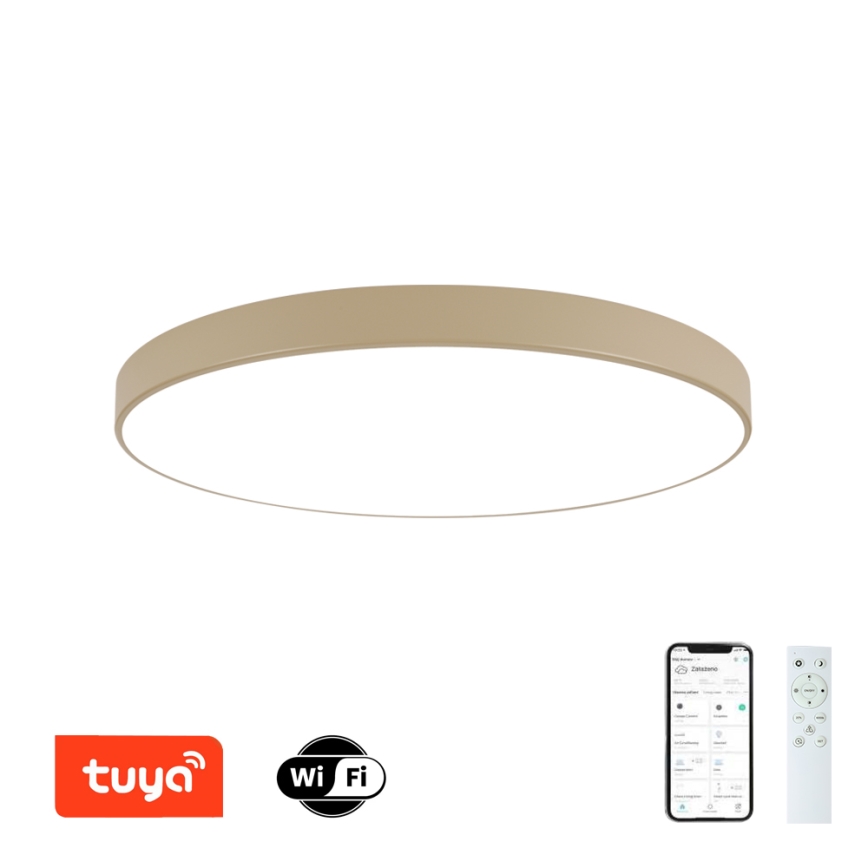 Brilagi - LED reguliuojamo ryškumo lubinis šviestuvas POOL SMART LED/128W/230V 3000-6000K 100 cm smėlio spalvos Wi-Fi Tuya + nuotolinis valdymas