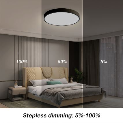 Brilagi - LED reguliuojamas lubų šviestuvas POOL SMART LED/48W/230V 40 cm 3000-6000K Wi-Fi Tuya + nuotolinio valdymo pultas juodas