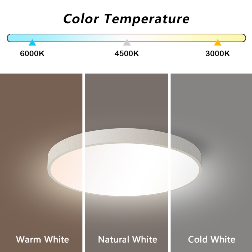 Brilagi - LED reguliuojamas lubų šviestuvas POOL SMART LED/48W/230V 40 cm 3000-6000K Wi-Fi Tuya + nuotolinio valdymo pultas baltas