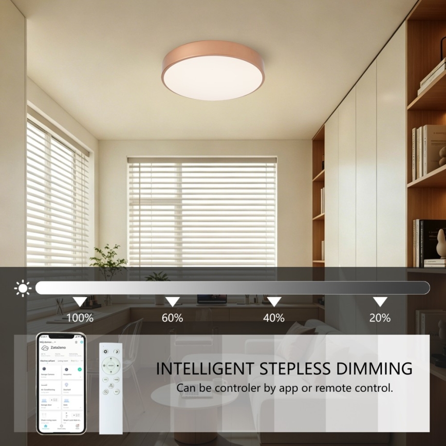 BRILAGI - reguliuojamas LED lubinis šviestuvas POOL SMART LED/48W/230V 3000-6000K skersm. 40 cm Wi-Fi Tuya bronzinė + su nuotoliniu pultu