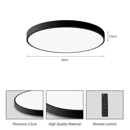Brilagi - LED reguliuojamas lubų šviestuvas POOL SMART LED/60W/230V 50 cm 3000-6000K Wi-Fi Tuya + nuotolinio valdymo pultas juodas