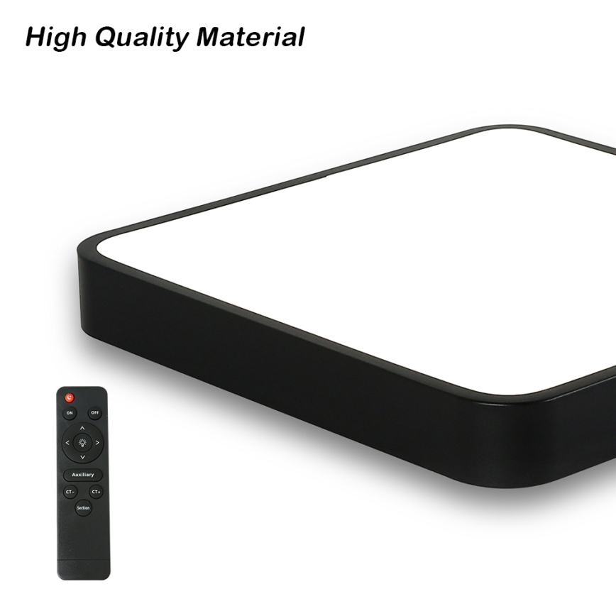 Brilagi - LED reguliuojamas lubų šviestuvas POOL SQUARE LED/48W/230V 3000-6000K 50x50 cm juodas + nuotolinio valdymo pultas