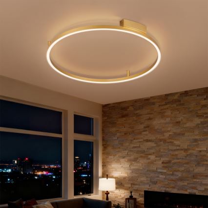 Brilagi - Dimeriuojamas LED lubų šviestuvas PORTOFINO LED/60W/230V 3000-6000K skersmuo 80 cm auksinis + nuotolinis valdymas