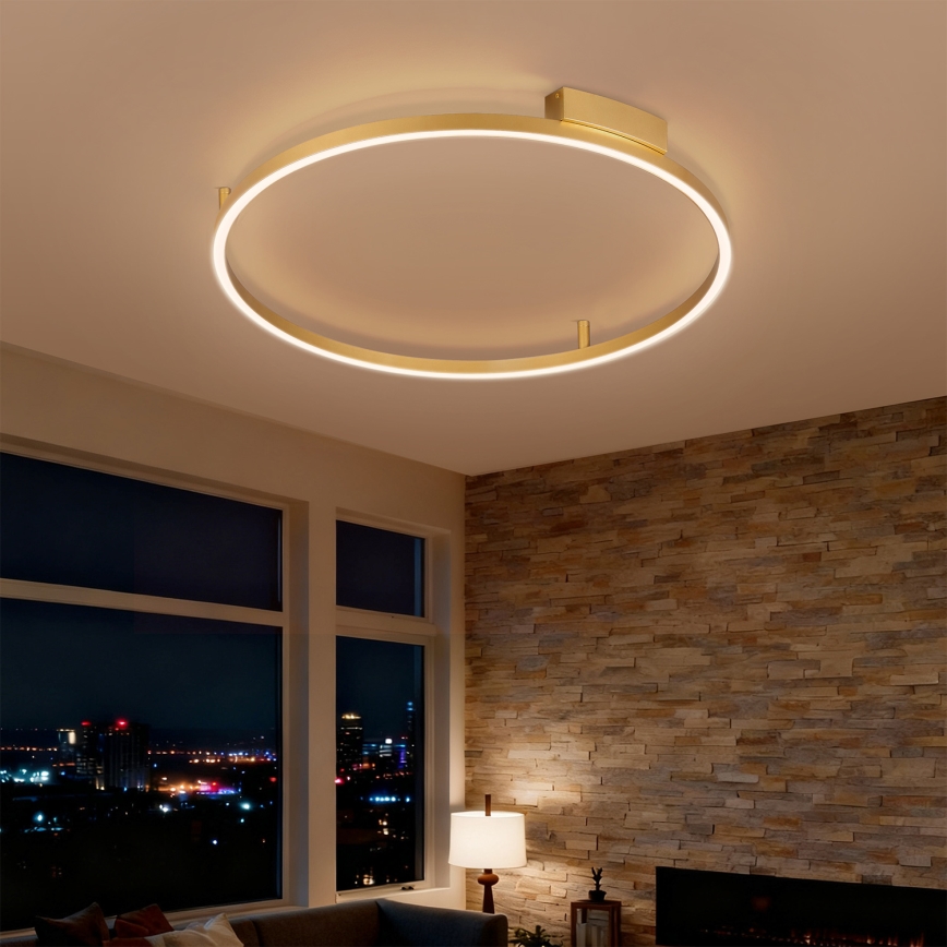 Brilagi - Dimeriuojamas LED lubų šviestuvas PORTOFINO LED/60W/230V 3000-6000K skersmuo 80 cm auksinis + nuotolinis valdymas