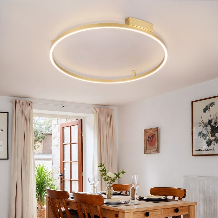 Brilagi - Dimeriuojamas LED lubų šviestuvas PORTOFINO LED/60W/230V 3000-6000K skersmuo 80 cm auksinis + nuotolinis valdymas