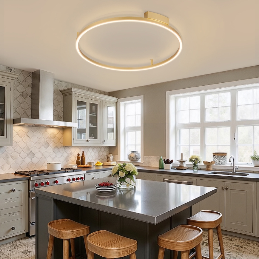 Brilagi - Dimeriuojamas LED lubų šviestuvas PORTOFINO LED/60W/230V 3000-6000K skersmuo 80 cm auksinis + nuotolinis valdymas