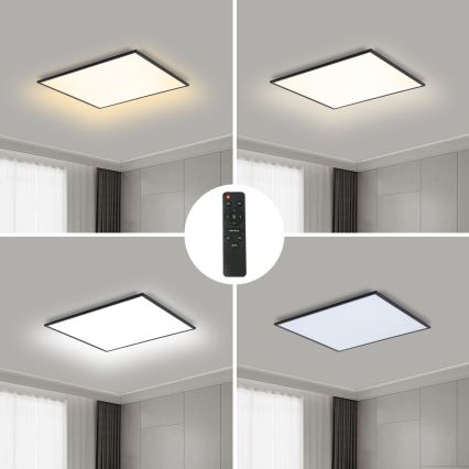 Brilagi - LED Pritemdomas lubinis šviestuvas SLIMFRAME LED/36W/230V 45x45 cm 3000-6000K juoda + nuotolinio valdymo pultas