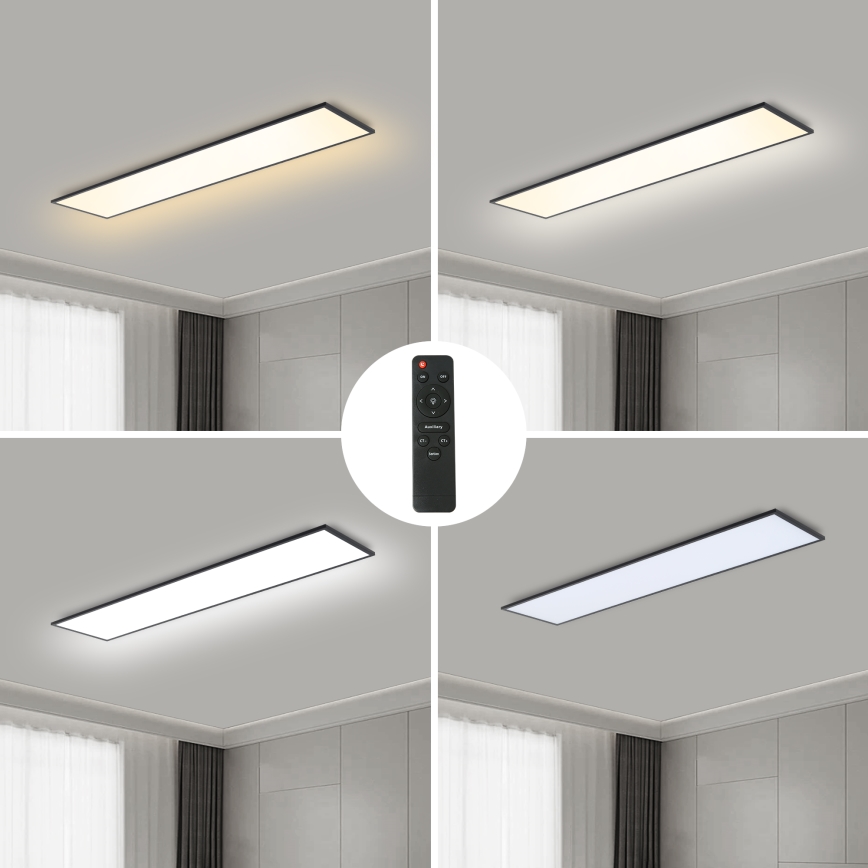 Brilagi - LED Pritemdomas lubinis šviestuvas SLIMFRAME LED/58W/230V 120x30 cm 3000-6000K juoda + nuotolinio valdymo pultas