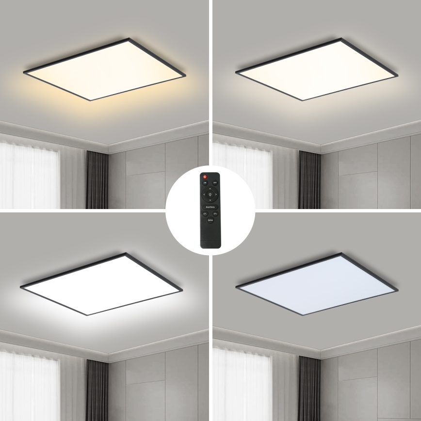 Brilagi - LED Pritemdomas lubinis šviestuvas SLIMFRAME LED/58W/230V 60x60 cm 3000-6000K juoda + nuotolinio valdymo pultas