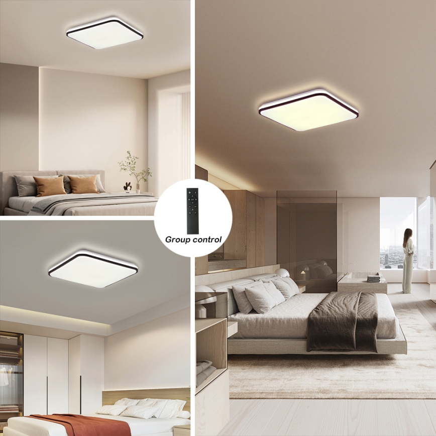 Brilagi - LED Pritemdomas lubinis šviestuvas SMART LED/28W/230V 3000-6000K 40x40 cm Wi-Fi Tuya + nuotolinio valdymo pultas