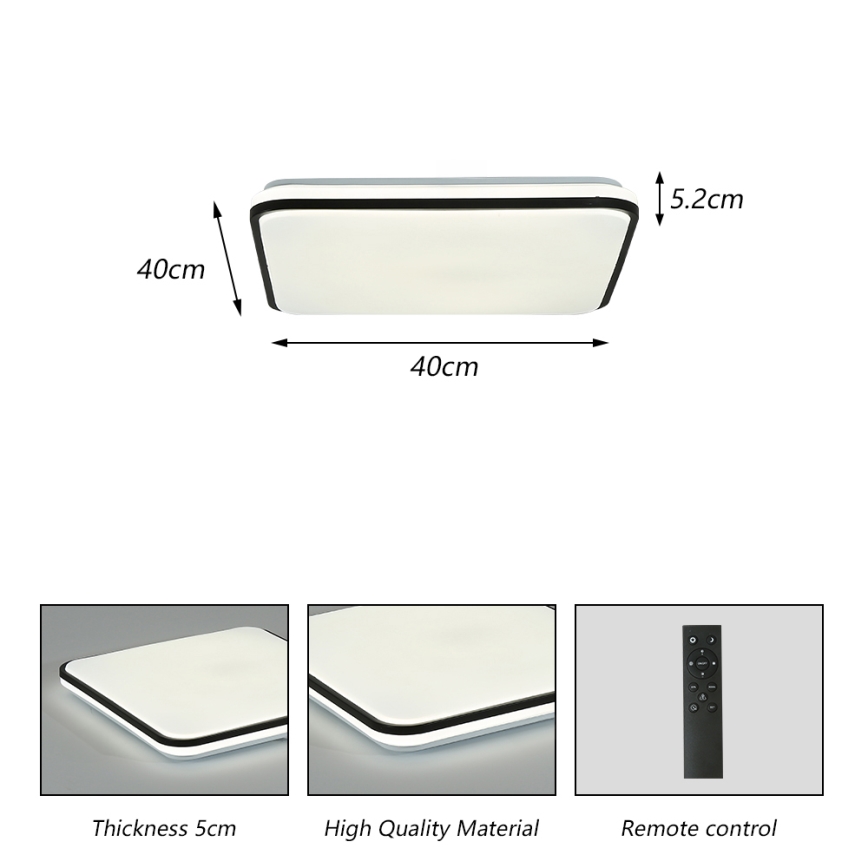 Brilagi - LED Pritemdomas lubinis šviestuvas SMART LED/28W/230V 3000-6000K 40x40 cm Wi-Fi Tuya + nuotolinio valdymo pultas