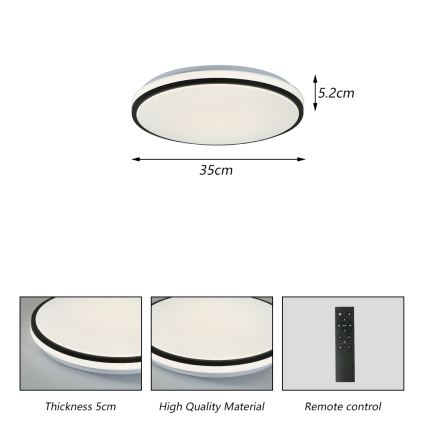 Brilagi - LED Pritemdomas lubinis šviestuvas SMART LED/28W/230V 3000-6000K diametras 35 cm Wi-Fi Tuya + nuotolinio valdymo pultas