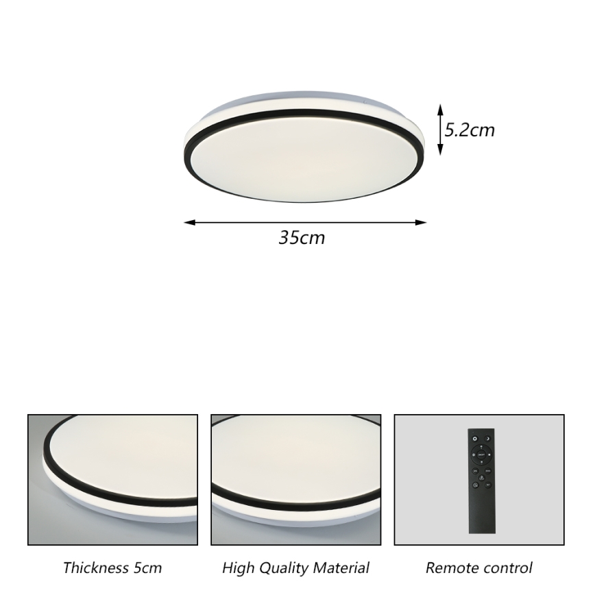 Brilagi - LED Pritemdomas lubinis šviestuvas SMART LED/28W/230V 3000-6000K diametras 35 cm Wi-Fi Tuya + nuotolinio valdymo pultas