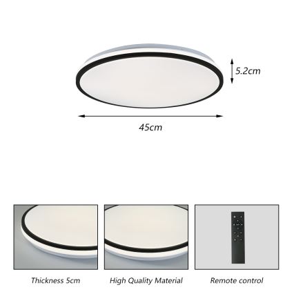 Brilagi - LED Pritemdomas lubinis šviestuvas SMART LED/36W/230V 3000-6000K diametras 45 cm Wi-Fi Tuya + nuotolinio valdymo pultas