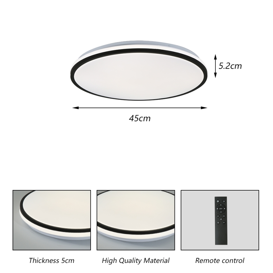 Brilagi - LED Pritemdomas lubinis šviestuvas SMART LED/36W/230V 3000-6000K diametras 45 cm Wi-Fi Tuya + nuotolinio valdymo pultas