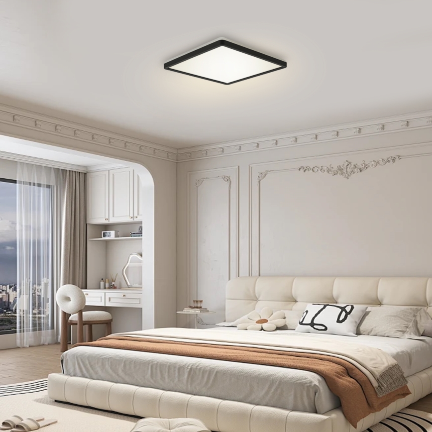 Brilagi - LED Reguliuojamas šviestuvas Su motion ir dusk jutiklis ULTRA SLIM LED/18W/230V 30x30 cm + nuotolinio valdymo pultas