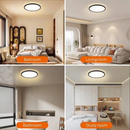 Brilagi - LED reguliuojamas šviestuvas su judesio ir sutemų jutikliu ULTRA PLONAS LED/24W/230V skersmuo 42 cm + nuotolinio valdymo pultas
