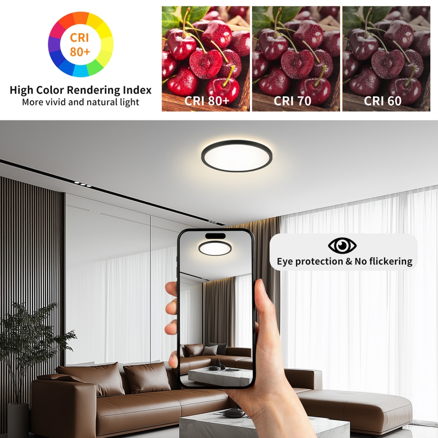Brilagi - LED reguliuojamas šviestuvas su judesio ir sutemų jutikliu ULTRA PLONAS LED/24W/230V skersmuo 42 cm + nuotolinio valdymo pultas