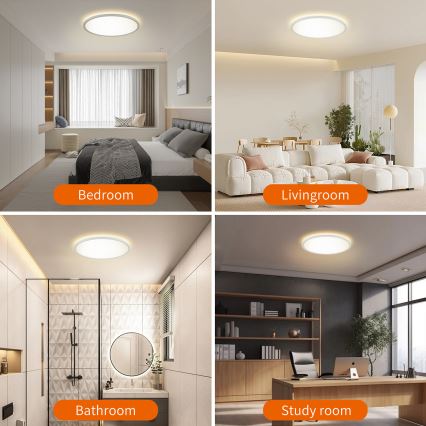 Brilagi - LED reguliuojamas šviestuvas su judesio ir sutemų jutikliu ULTRA PLONAS LED/24W/230V skersmuo 42 cm + nuotolinio valdymo pultas