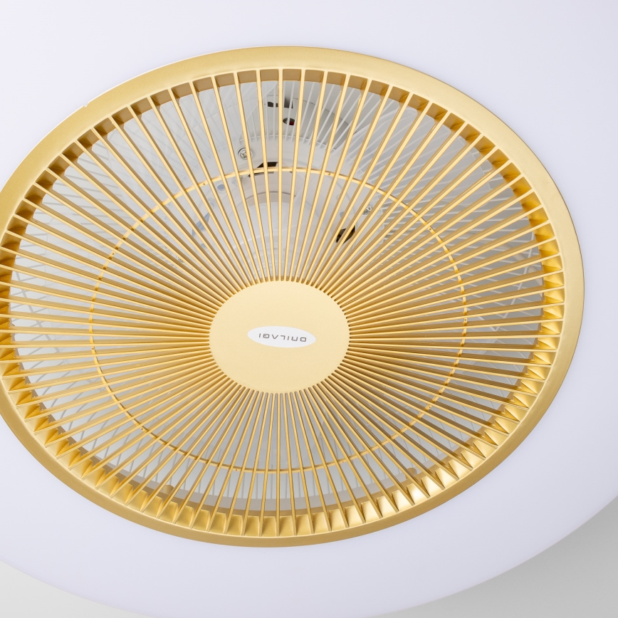 Brilagi - LED Reguliuojamas šviestuvas su ventiliatoriumi AURA LED/38W/230V 3000-6000K aukso + valdymo pultas