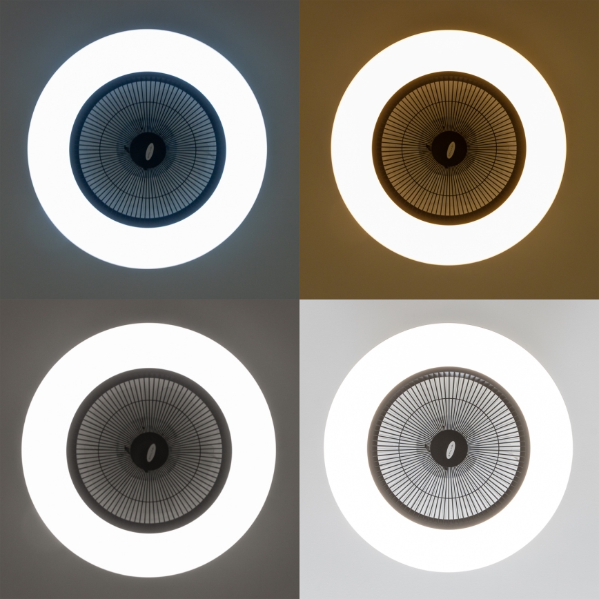 Brilagi - LED Reguliuojamas šviestuvas su ventiliatoriumi AURA LED/38W/230V 3000-6000K juodas + valdymo pultas