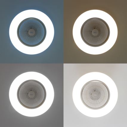 Brilagi - LED Reguliuojamas šviestuvas su ventiliatoriumi AURA LED/38W/230V 3000-6000K sidabras + valdymo pultas