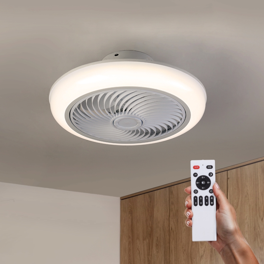 Brilagi - LED Pritemdomas lubinis šviestuvas su ventiliatoriumi LED/30W/230V 3000-6500K balta + nuotolinio valdymo pultas