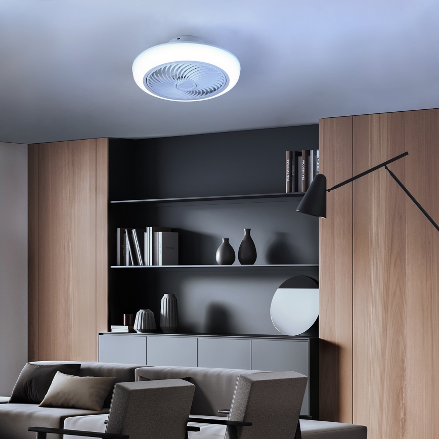 Brilagi - LED Pritemdomas lubinis šviestuvas su ventiliatoriumi LED/30W/230V 3000-6500K balta + nuotolinio valdymo pultas