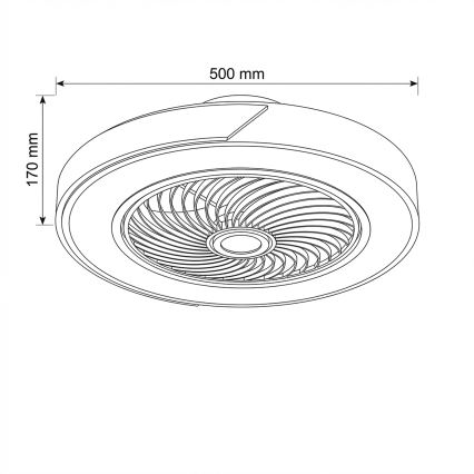 Brilagi - reguliuojamas LED lubinis šviestuvas su ventiliatoriumi LED/38W/230V 3000-6500K 3000-6500K Ø 50 cm auksinė/ąžuolas + nuotolinio valdymo pultas