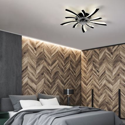 Brilagi - LED Pritemdomas lubinis šviestuvas su ventiliatoriumi LED/50W/230V 3000-6500K juoda + nuotolinio valdymo pultas