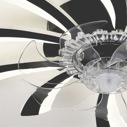 Brilagi - LED Pritemdomas lubinis šviestuvas su ventiliatoriumi LED/50W/230V 3000-6500K juoda + nuotolinio valdymo pultas