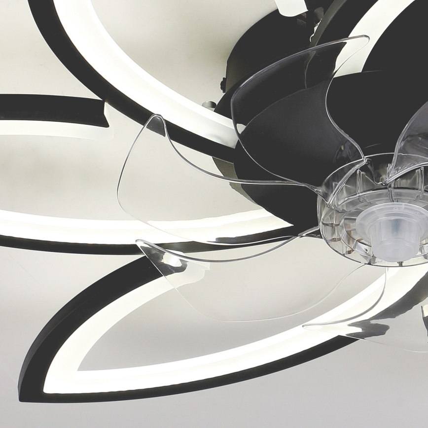 Brilagi - LED Pritemdomas lubinis šviestuvas su ventiliatoriumi LED/50W/230V 3000-6500K juoda + nuotolinio valdymo pultas