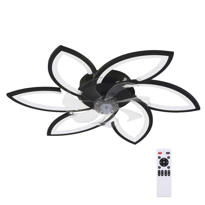 Brilagi - LED reguliuojamas lubų šviestuvas su ventiliatoriumi LED/50W/230V 3000-6500K juodas + nuotolinio valdymo pultas