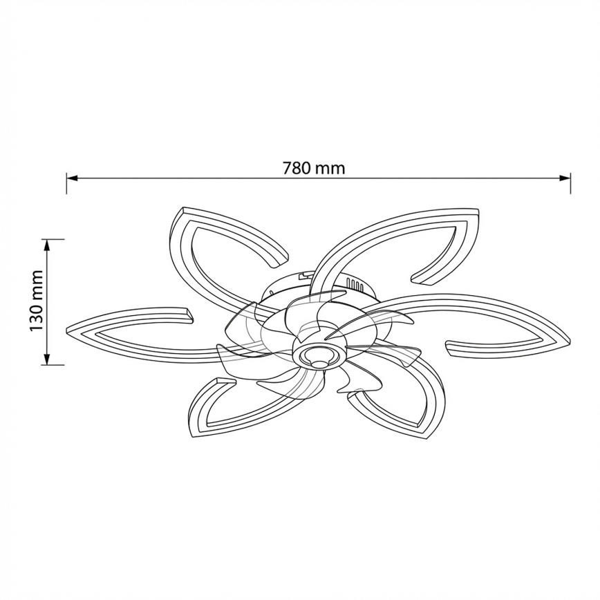 Brilagi - LED reguliuojamas lubų šviestuvas su ventiliatoriumi LED/50W/230V 3000-6500K juodas + nuotolinio valdymo pultas