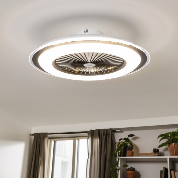 Brilagi - LED reguliuojamas šviestuvas su ventiliatoriumi RONDA LED/48W/230V 3000-6000K juodas + nuotolinis valdymas