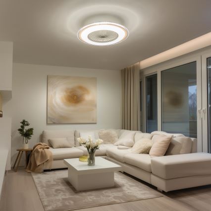Brilagi - LED reguliuojamas šviestuvas su ventiliatoriumi RONDA LED/48W/230V 3000-6000K baltas + nuotolinis valdymas