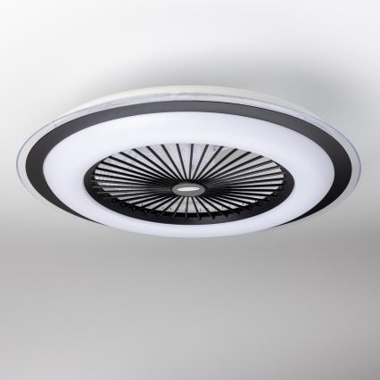 Brilagi - LED reguliuojamas šviestuvas su ventiliatoriumi RONDA LED/48W/230V 3000-6000K juodas + nuotolinis valdymas