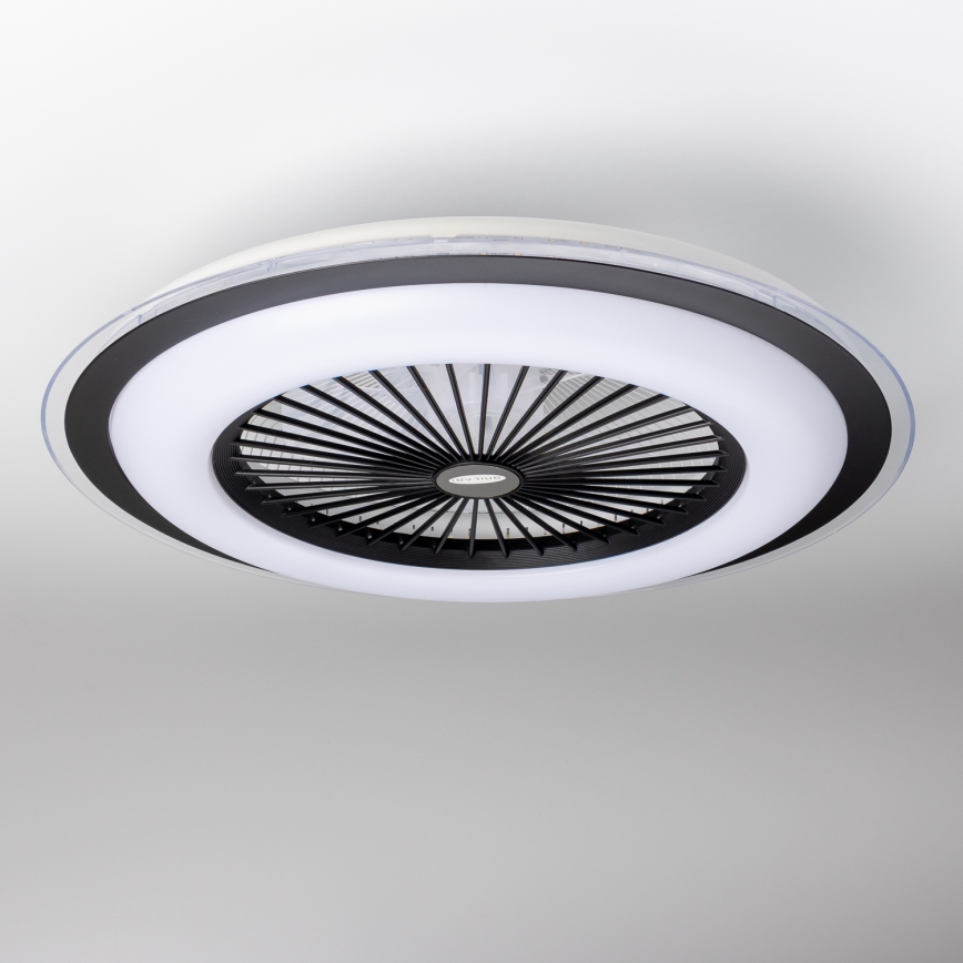 Brilagi - LED reguliuojamas šviestuvas su ventiliatoriumi RONDA LED/48W/230V 3000-6000K juodas + nuotolinis valdymas