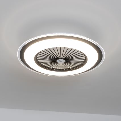 Brilagi - LED reguliuojamas šviestuvas su ventiliatoriumi RONDA LED/48W/230V 3000-6000K juodas + nuotolinis valdymas