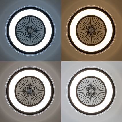 Brilagi - LED reguliuojamas šviestuvas su ventiliatoriumi RONDA LED/48W/230V 3000-6000K juodas + nuotolinis valdymas
