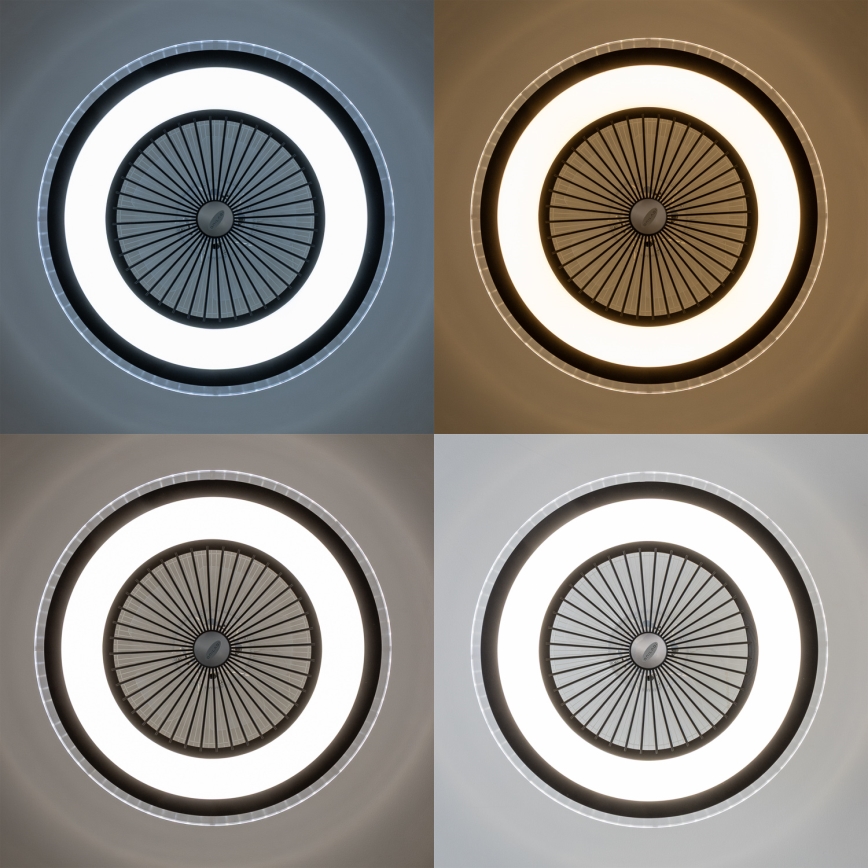 Brilagi - LED reguliuojamas šviestuvas su ventiliatoriumi RONDA LED/48W/230V 3000-6000K juodas + nuotolinis valdymas