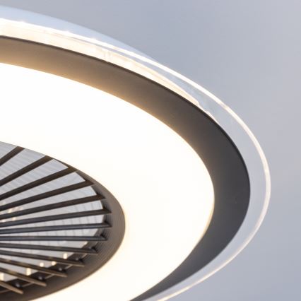 Brilagi - LED reguliuojamas šviestuvas su ventiliatoriumi RONDA LED/48W/230V 3000-6000K juodas + nuotolinis valdymas