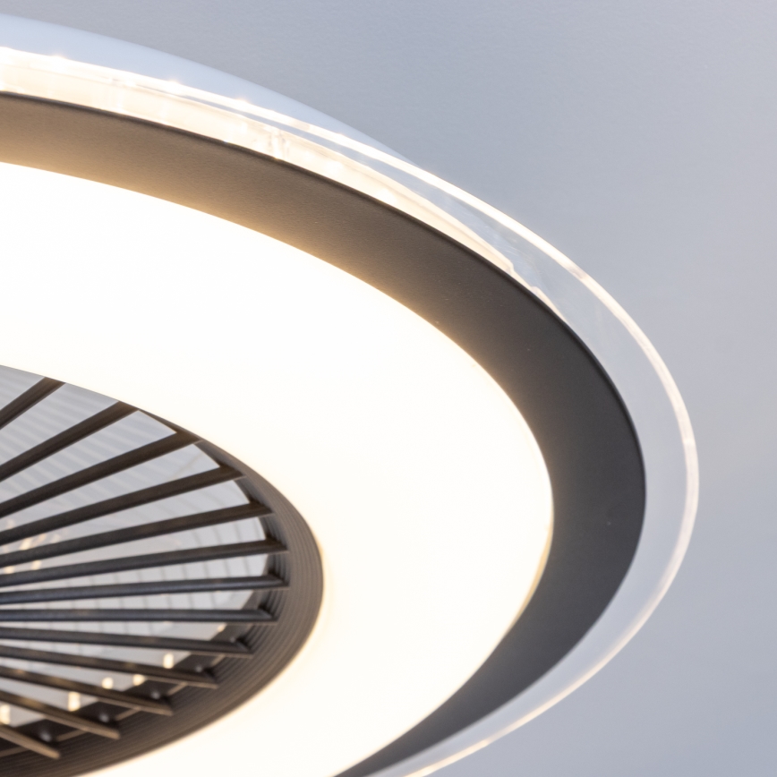 Brilagi - LED reguliuojamas šviestuvas su ventiliatoriumi RONDA LED/48W/230V 3000-6000K juodas + nuotolinis valdymas